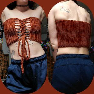 Crochet halter crop top